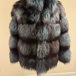 Chic Multicolor Real Fur Jacket